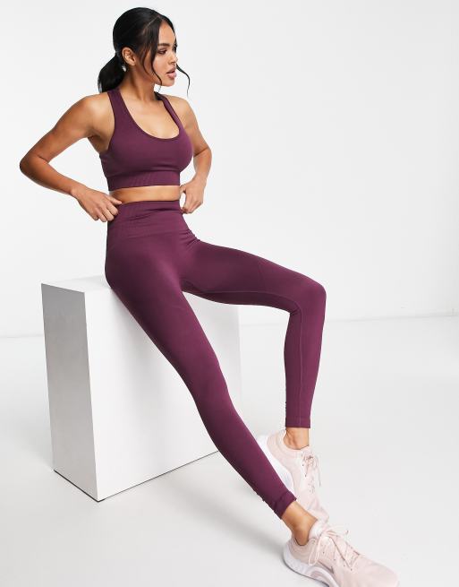 Dark Purple Disco V Waist Leggings