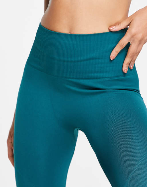 Love & Other things seamless high waisted leggings in teal green, 3 of 4