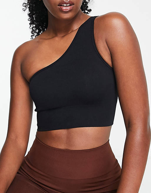 Love & Other things seamless one shoulder top in black | ASOS