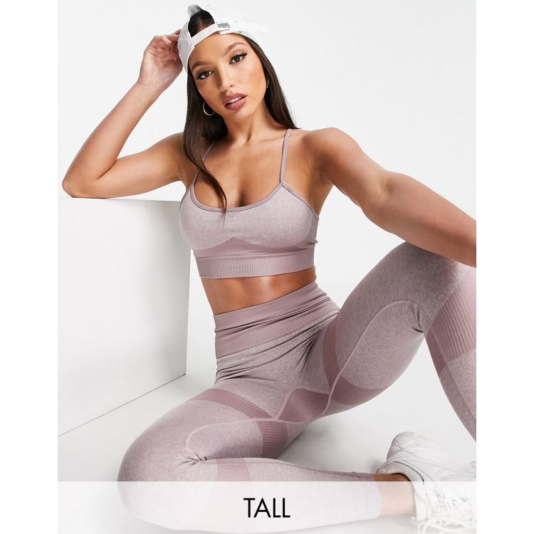 Love & Other Things Tall gym seamless contrast bralette in lilac
