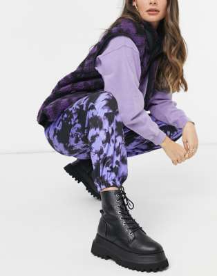 purple and black joggers