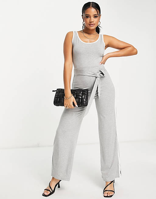 Love & Other Things wide leg jumpsuit in grey