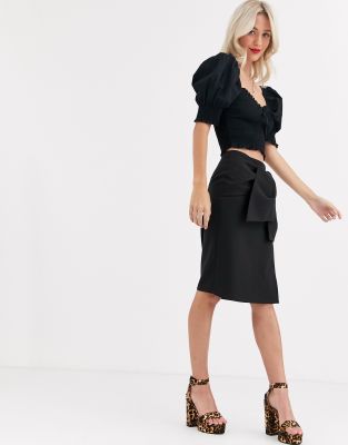 tie front skirt