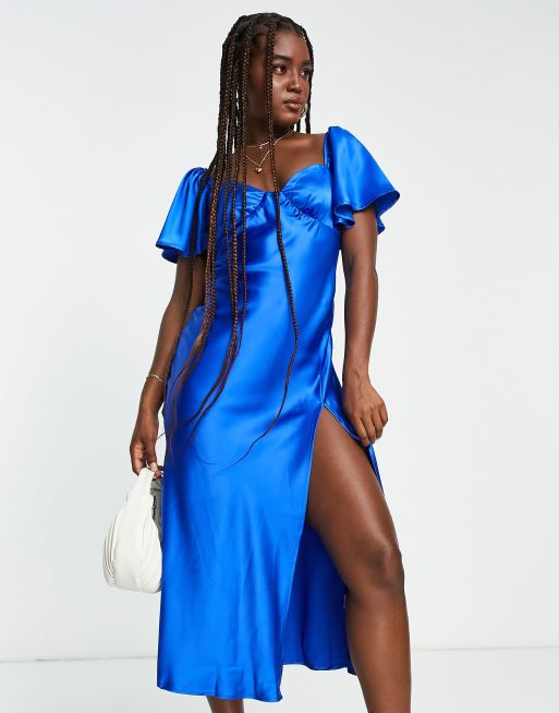 Cobalt blue discount cold shoulder dress