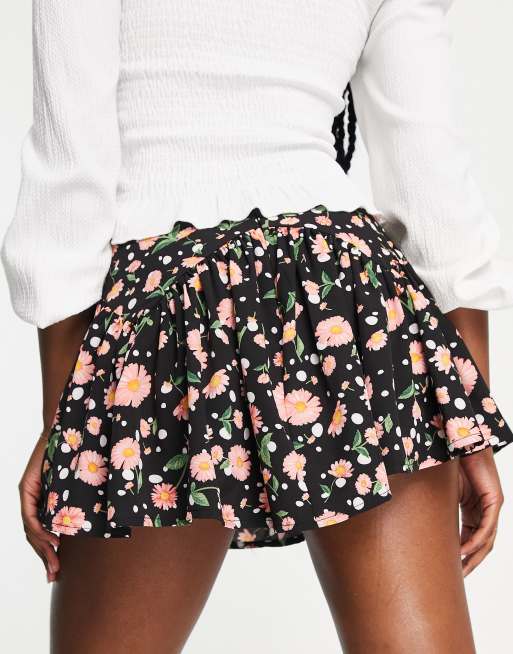Love Triangle Gonna pantalone corta a fiori vintage in