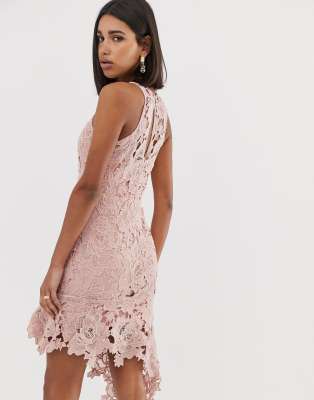 halter lace midi dress