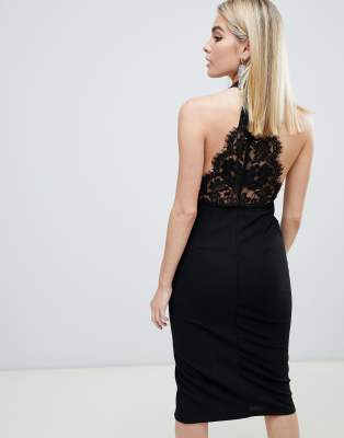 black lace back dress