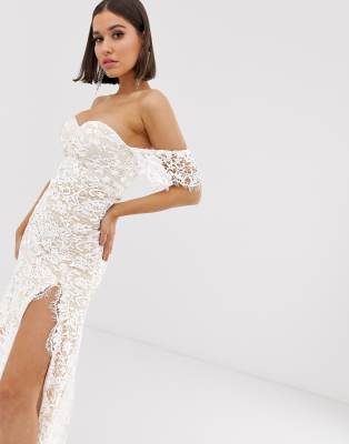 love triangle white lace dress