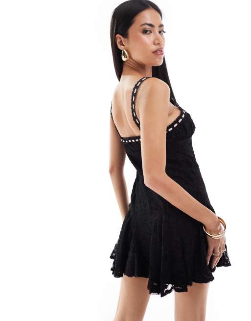 chinese dress ladies Loveluck Lace Mini Dress White