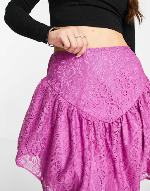 Love Triangle lace mini skort in orchid purple - part of a set, 4 of 4