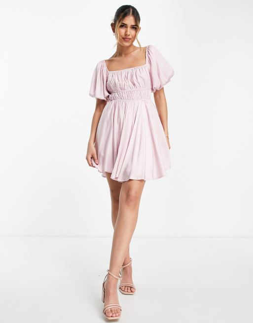 Pink 2024 milkmaid dress