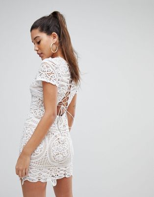 love triangle white lace dress