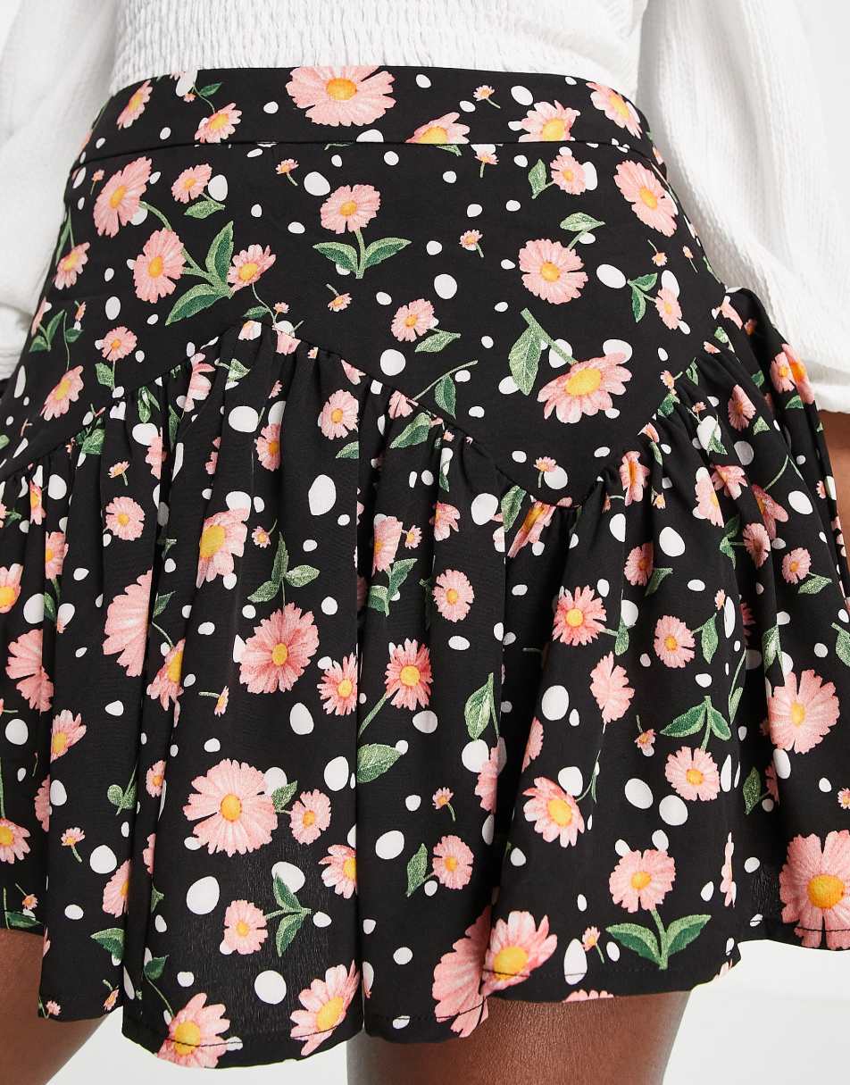 Love Triangle mini frill skort in vintage floral co-ord 1