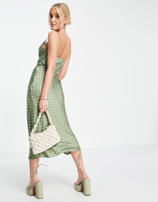 oasis patched spot midi dress Navy Polka Dot Jacquard Angela Midi Dress