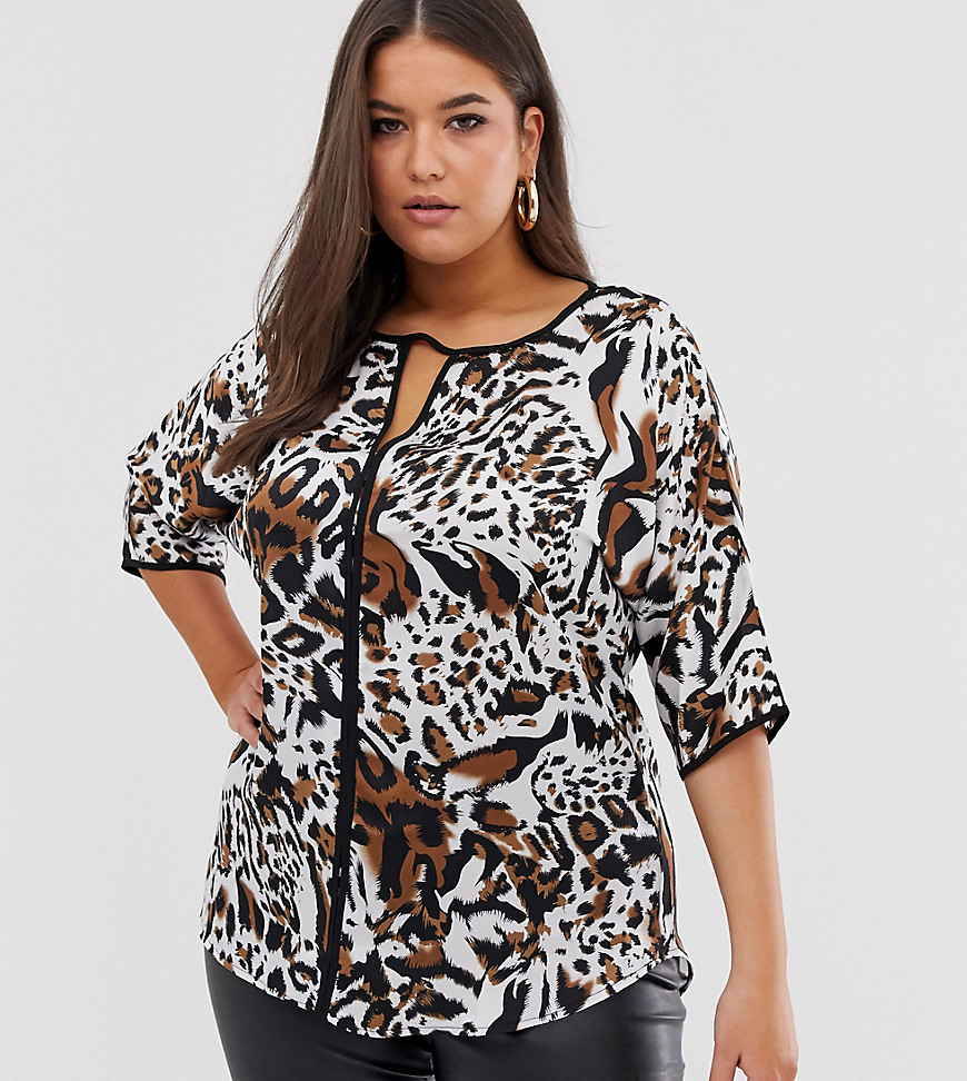 Lovedrobe animal print blouse-Multi