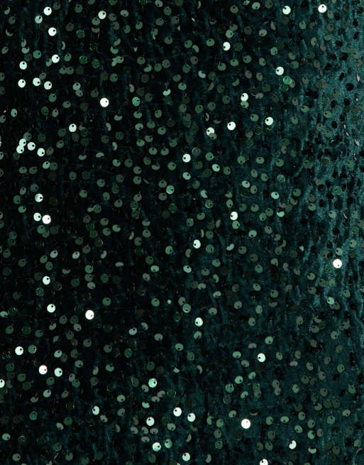 Lovedrobe Embellished velvet tie-back swing mini dress in emerald, 5 of 6
