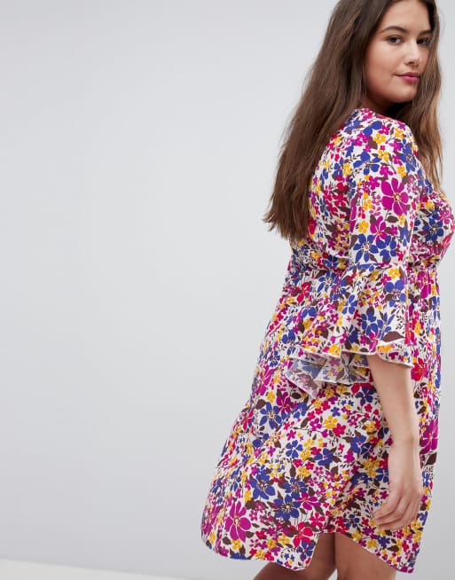 Lovedrobe Floral Bell Sleeve Dress ASOS