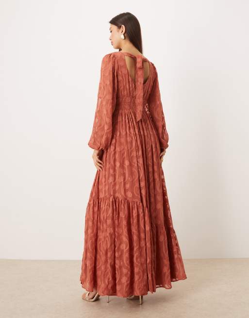 burnout floral tie back maxi dress Skye Floral Burnout Velvet Dress