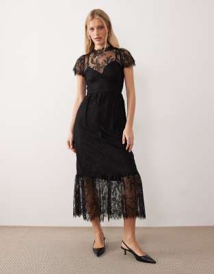 Lovedrobe Lace Midaxi Dess In Black
