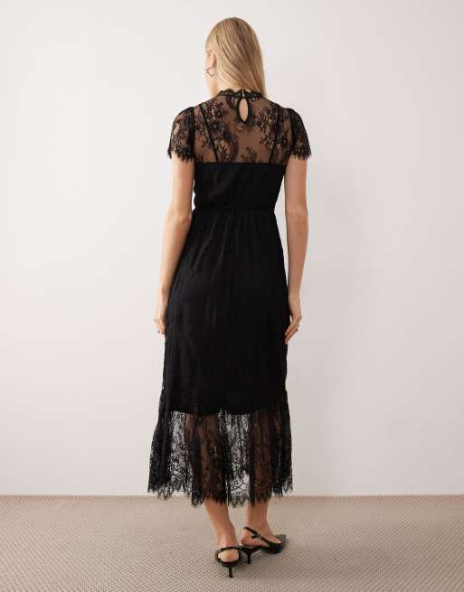 Lovedrobe Lace midaxi dess in black, 4 of 4