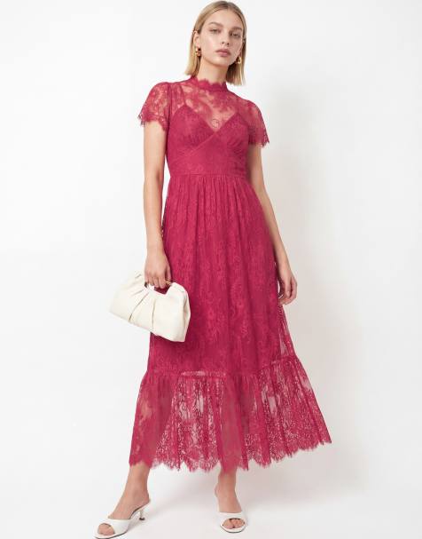 Lovedrobe Lace midaxi dress in pink