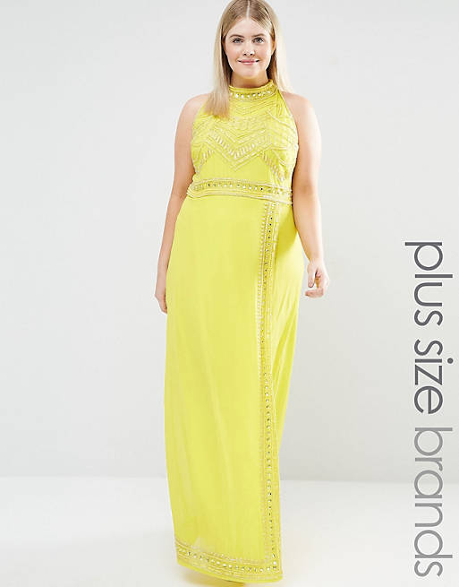Lovedrobe Luxe High Neck Embellished Detail Maxi Dress