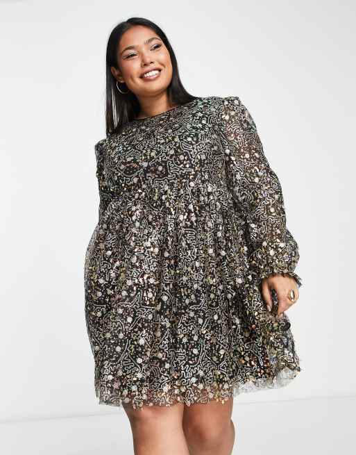 Lovedrobe Plus sequin in black ASOS