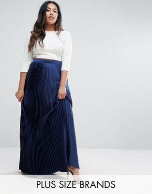 pleated satin maxi skirt