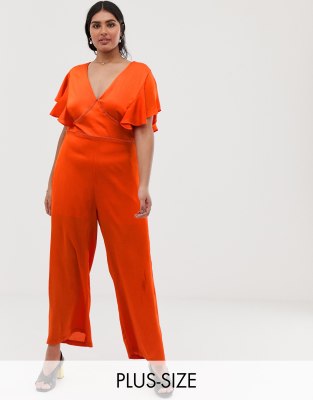 orange plus size jumpsuit