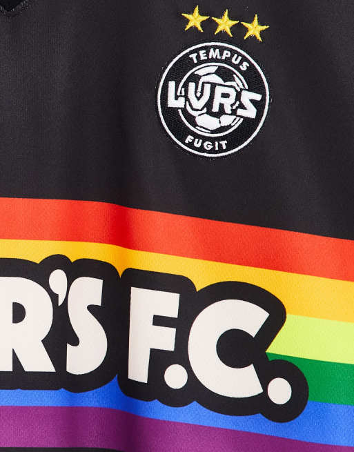 Lover's FC rainbow jersey T-shirt in black, 3 of 4
