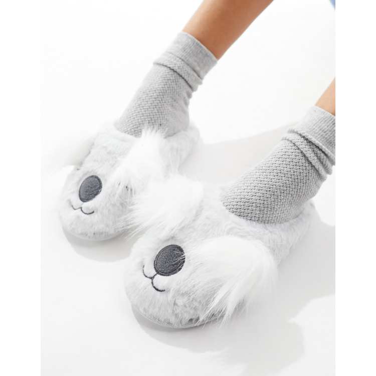 Grey best sale bear slippers