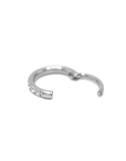 Lovisa - Anneau simple à charnière 6 mm en titane avec zircons cubiques - Argenté , 3 de 3