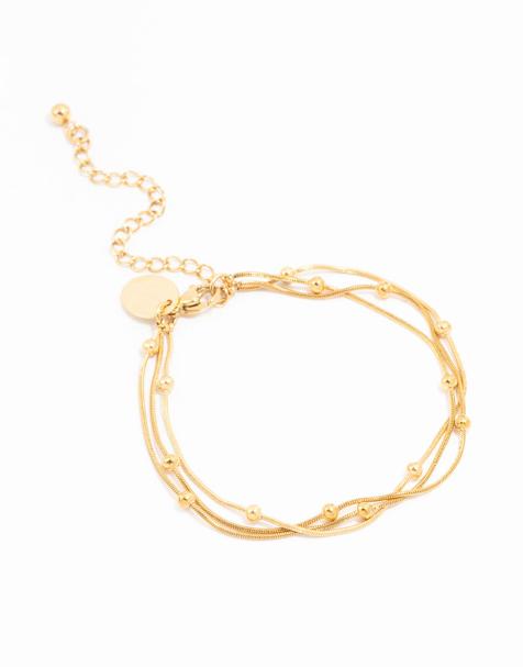 Lovisa – Armband aus vergoldetem, wasserfestem Edelstahl in Goldoptik mit mehrreihigem Anhänger - view 1