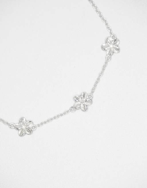 Lovisa - Armband van sterling zilver met drie bloemen in zilver, 3 van 3