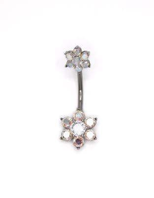 Lovisa - Bauchnabelpiercing aus Titan in Silberoptik mit Gänseblümchen-Design