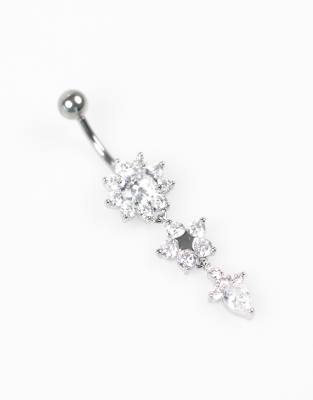 Lovisa - Bauchnabelpiercing in Silberoptik mit verschiedenen Blütendesigns