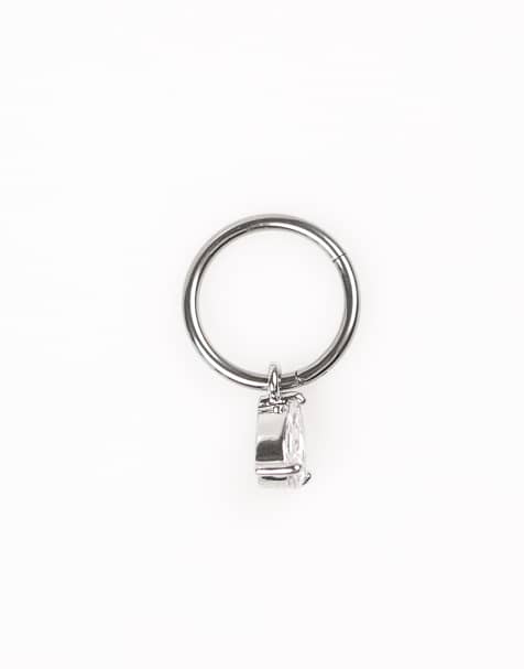 Lovisa – Bauchnabelring aus Titan in Silber-Optik mit Anhänger - view 1