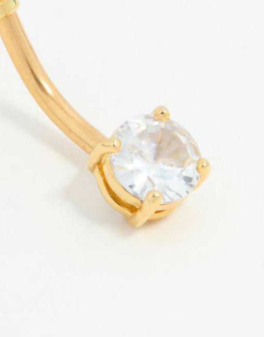 Lovisa - Bijou de ventre en acier chirurgical plaqué or orné de zircons cubiques de petite et moyenne taille - Doré, 3 de 3