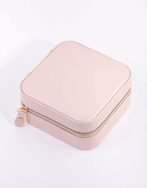 Lovisa Blush faux leather square jewellery box in pink, 2 of 4