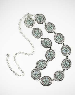 Lovisa - Boho-Gürtel in Silber mit floralen Ornamenten