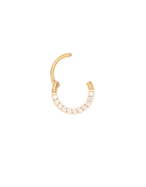 Lovisa - Boucle d'oreilles à charnière 7 mm en plaqué or avec zircons cubiques - Doré , 2 de 3