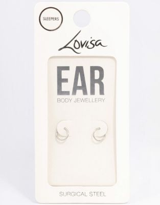 Lovisa - Boucles d'oreilles fines 6 mm en acier chirurgical - Argenté