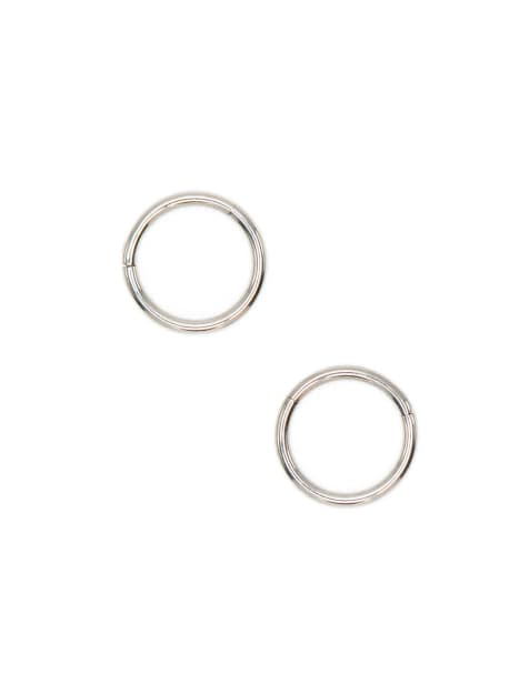 Lovisa - Boucles d'oreilles fines en titane 6 mm à fermoir dormeuse - Argenté - view 1