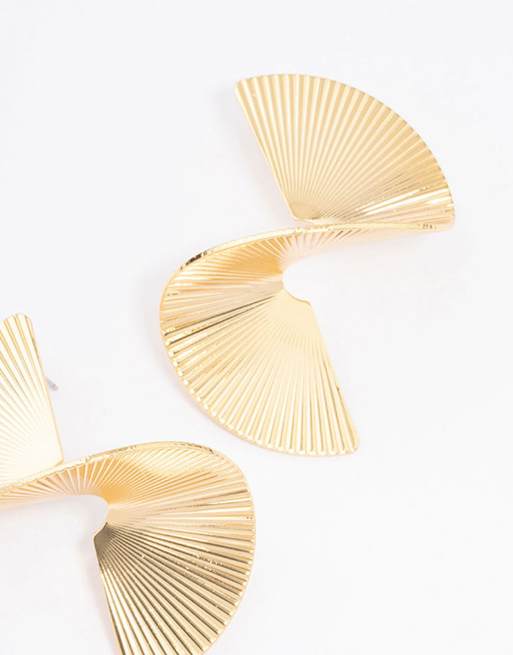 Lovisa - Boucles d'oreilles imposantes façon éventail torsadé en plaqué or - Doré, 3 de 3