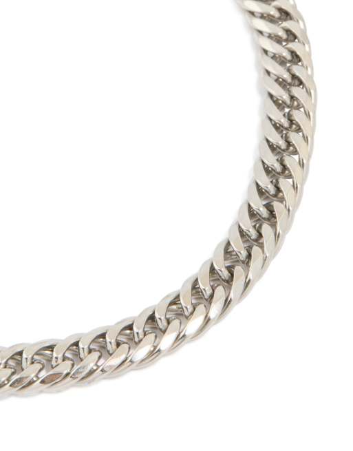 Lovisa - Bracciale da uomo in acciaio inossidabile resistente all'acqua argentato con maglie cubane lisce, 3 di 3