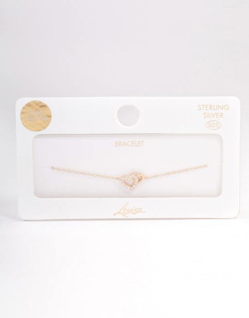 Lovisa - Bracciale in argento sterling placcata oro con cuore in zirconia cubica, 2 di 3