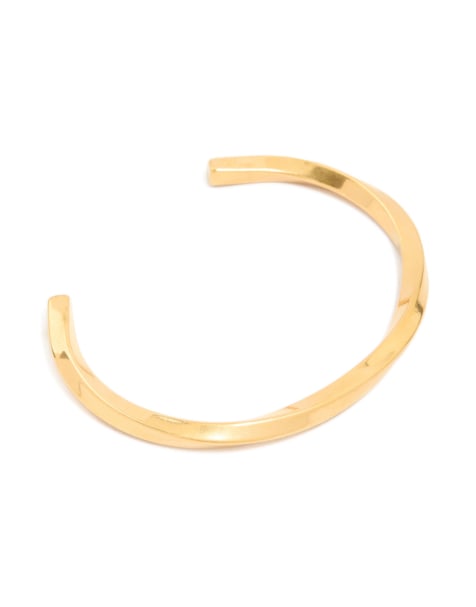 Lovisa - Bracciale rigido da uomo squadrato e intrecciato in acciaio inossidabile resistente all'acqua placcato oro - view 1