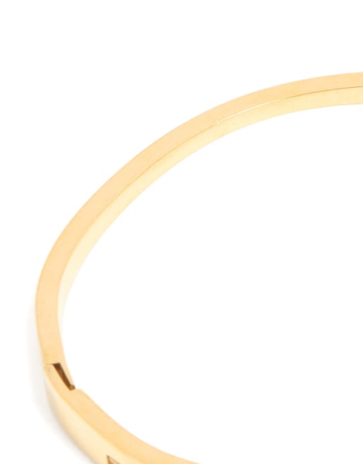 Lovisa - Bracciale rigido in acciaio inossidabile impermeabile placcato oro con numeri romani e strass, 3 di 5