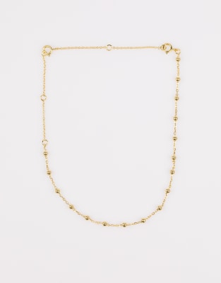 Lovisa - Bracelet chaîne à maille boule pour poignet ou cheville en argent massif plaqué or - Doré