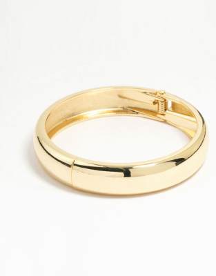 Lovisa - Bracelet jonc lisse à charnière en plaqué or - Doré